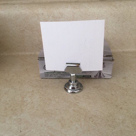 4/$25 Gray Bunny Card Holders, Silver - Picture 3 of 4